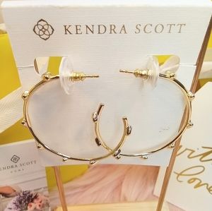 NWT&BOX Kendra Scott Haven Heart Hoop Earrings in Gold